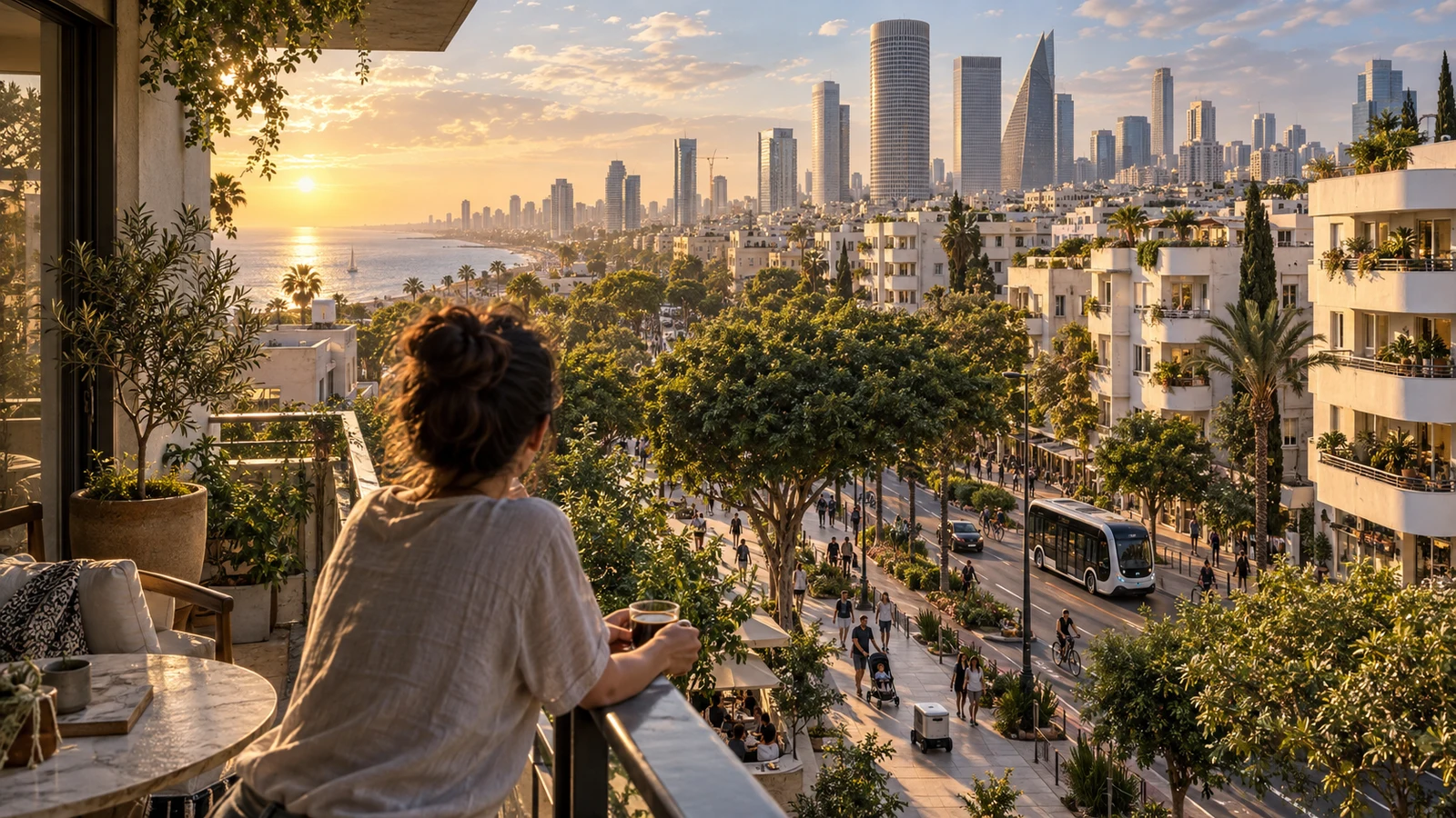 המחשה דמיונית של בוקר ישראלי בשנת 2035